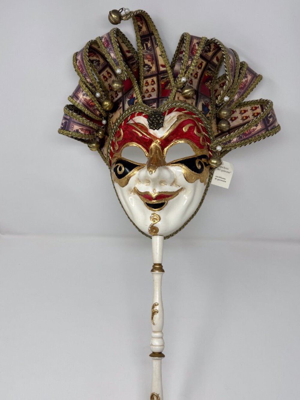 Venetian Mask Italy Maschera del Galeone Hand Painted w Handle